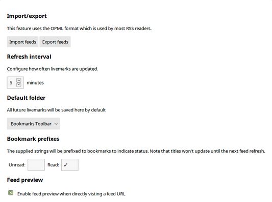 The settings dialog