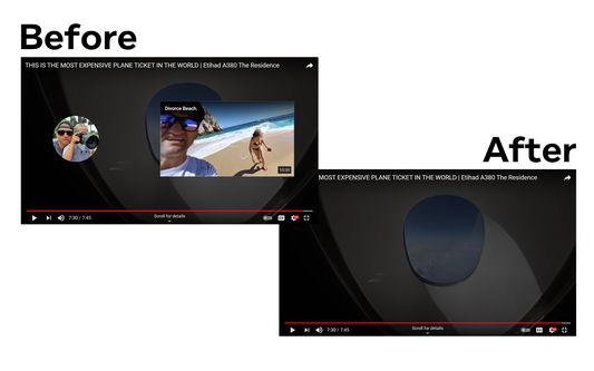 Hide end cards on YouTube.