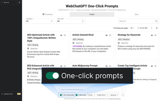 One-click prompts