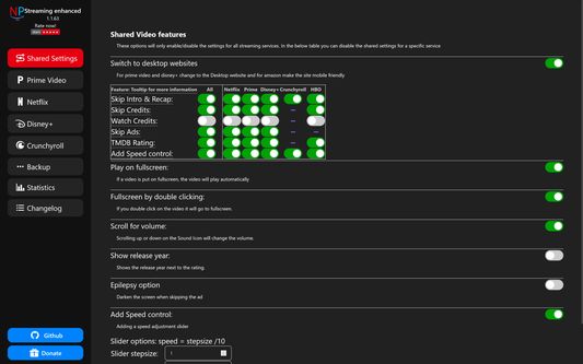 Advanced settings
