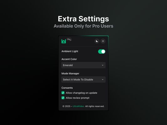 Extra Settings – Available Only for Pro Users